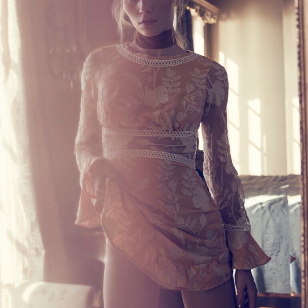 For Love & Lemons Embroidered Lace Dress XS
